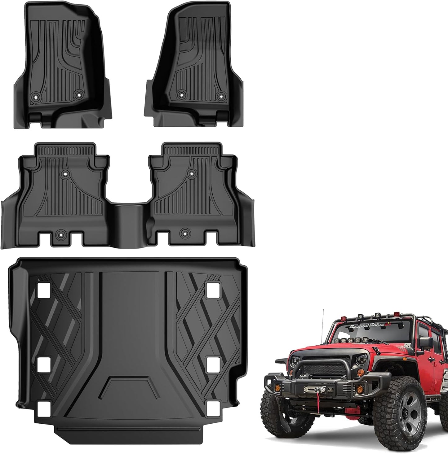 All Weather Floor Mats for Jeep Wrangler JL 2018-2025 Models