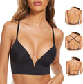 Low Back Seamless Deep-V Plunge Invisible Backless Bra - Versatile Fit
