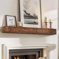 48x8x5 Fireplace Mantel - Handcrafted Floating Wood Shelf
