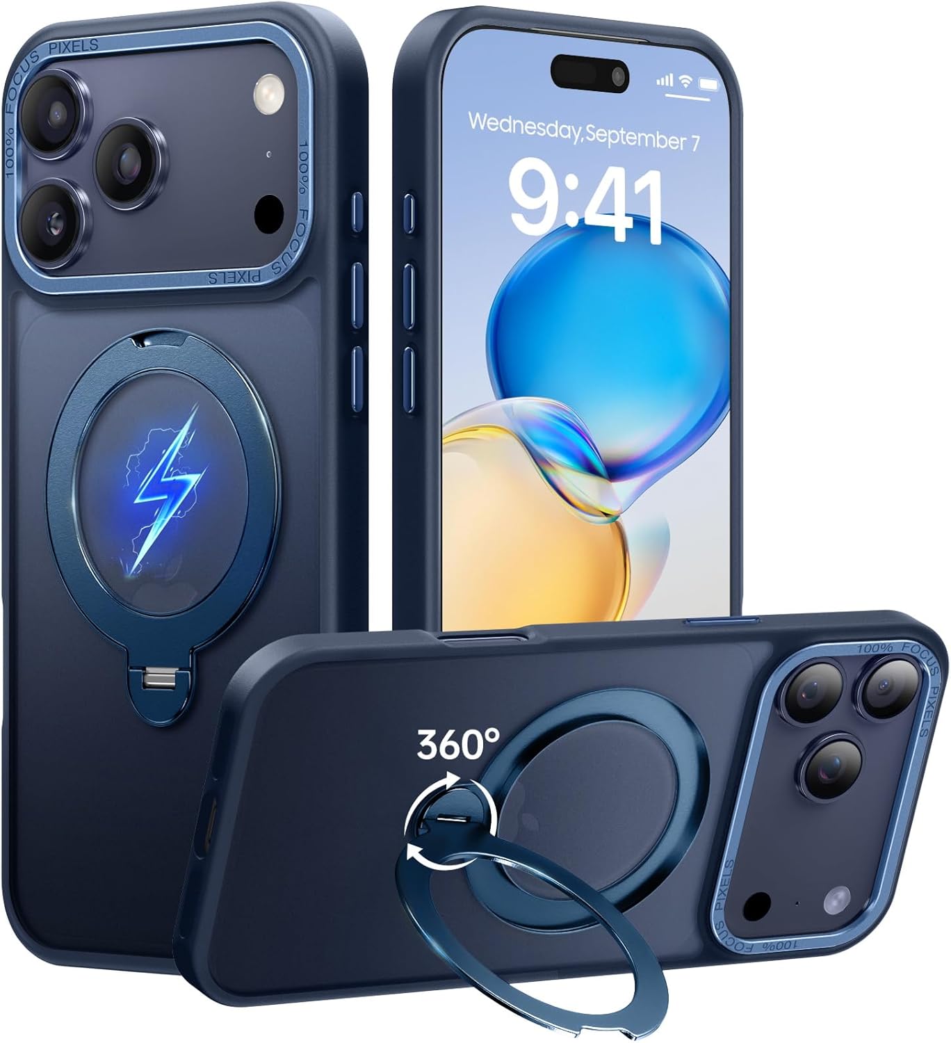 360 Spin Magnetic Stand for iPhone 17 Pro Max Case with Kickstand