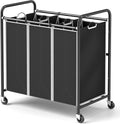 ROMOON 3 Compartment Heavy Duty Laundry Sorter - Rolling Laundry