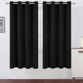 Black Thermal Blackout Curtains for Bedroom - 52 x 72 Inch Set