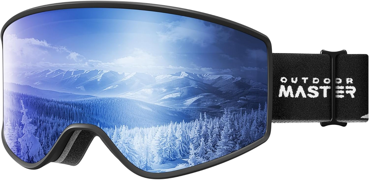 OutdoorMaster Frameless Ski Goggles - Quick Lens Change System