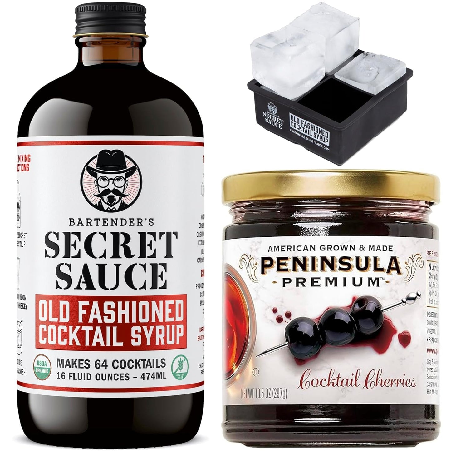 USDA Organic Old Fashioned Mix with Premium Cocktail Cherries