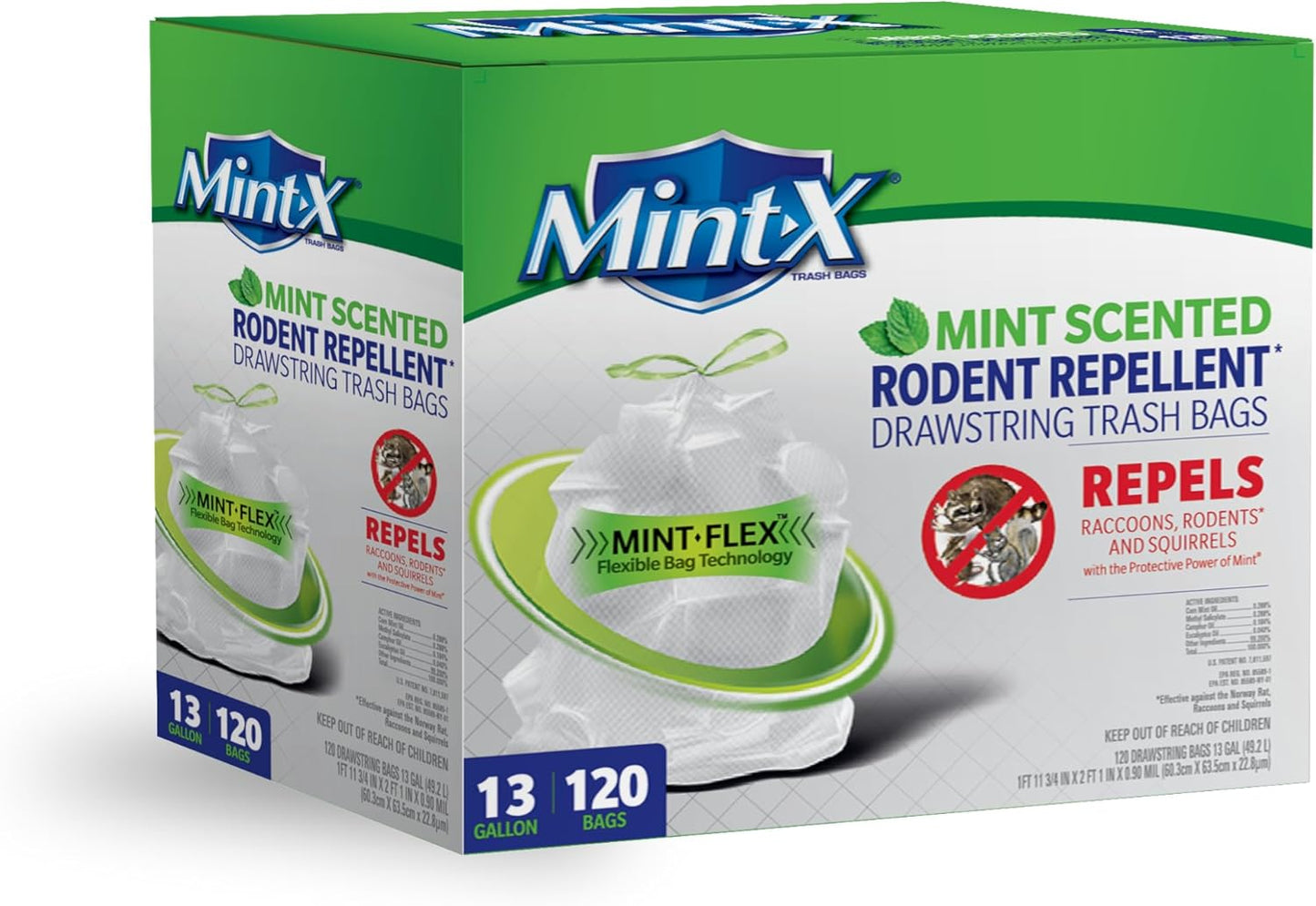 Mint-X Rodent Repellent Trash Bags with Mint-Flex Technology