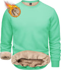 Men's Crewneck Sherpa Lined Sweatshirt - Warm Heavyweight Pullover on