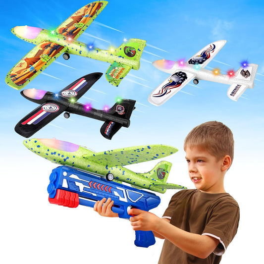Light-Up Airplane Launcher Kit for Endless Outdoor Fun!