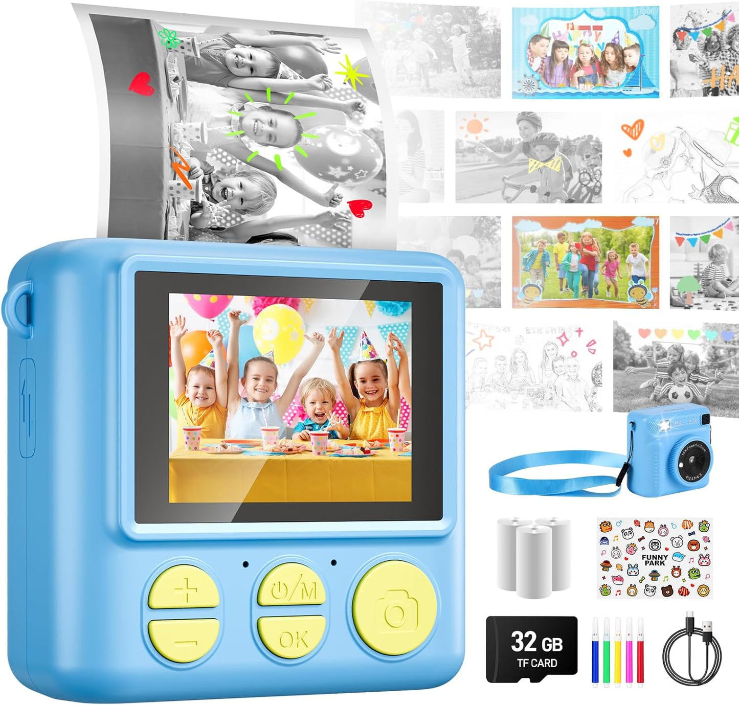 1080P HD Kids Instant Print Camera: Selfie Fun!