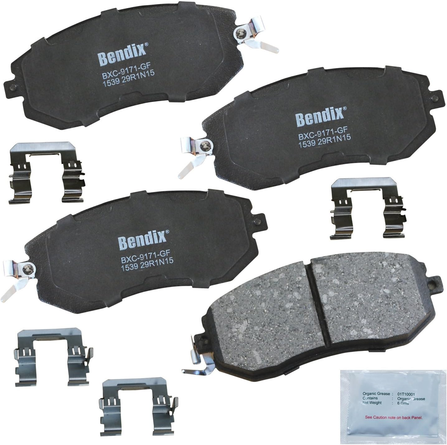 Bendix Priority1 CFC1539 Ceramic Front Brake Pads for Safety