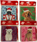 Christmas with Dogs Memo Notebook with Pen Set - 4 Pack Cute Holiday