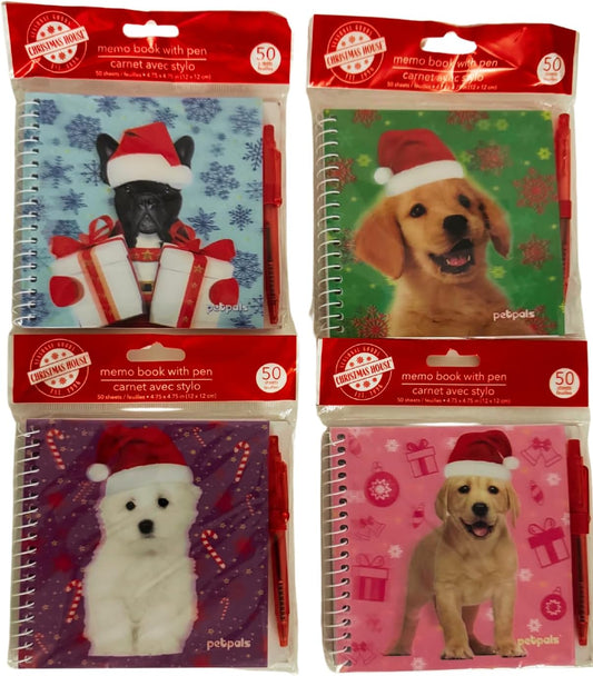 Christmas Dogs Memo Set - 4 Pack - Assorted Styles