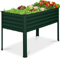 48x24x30in Galvanized Raised Garden Bed Dark Green - Ergonomic Planter