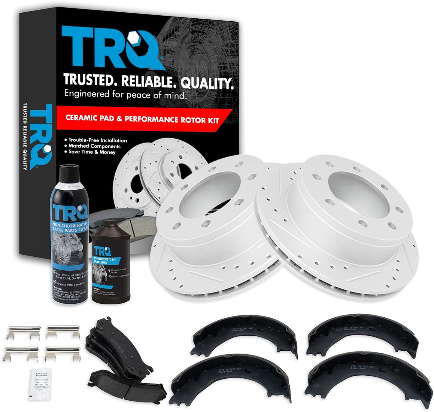 Premium G-Coated Ceramic Slotted X Drilled Rear Brake Kit