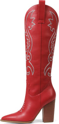 Knee High Cowboy Boots Women's Pointed Toe Chunky Heels - Stylish Fit