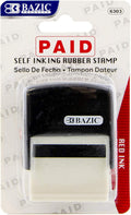 BAZIC Paid Self Inking Rubber Stamp Red Ink - Crisp Impressions