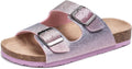FITORY Boys Girls Glitter Slide Sandals with Adjustable Cork Midsole