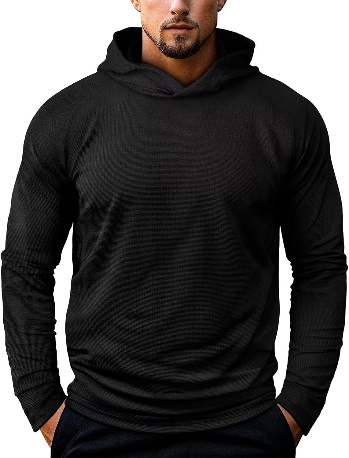 Zengjo Men's Moisture Wicking Workout Hoodie