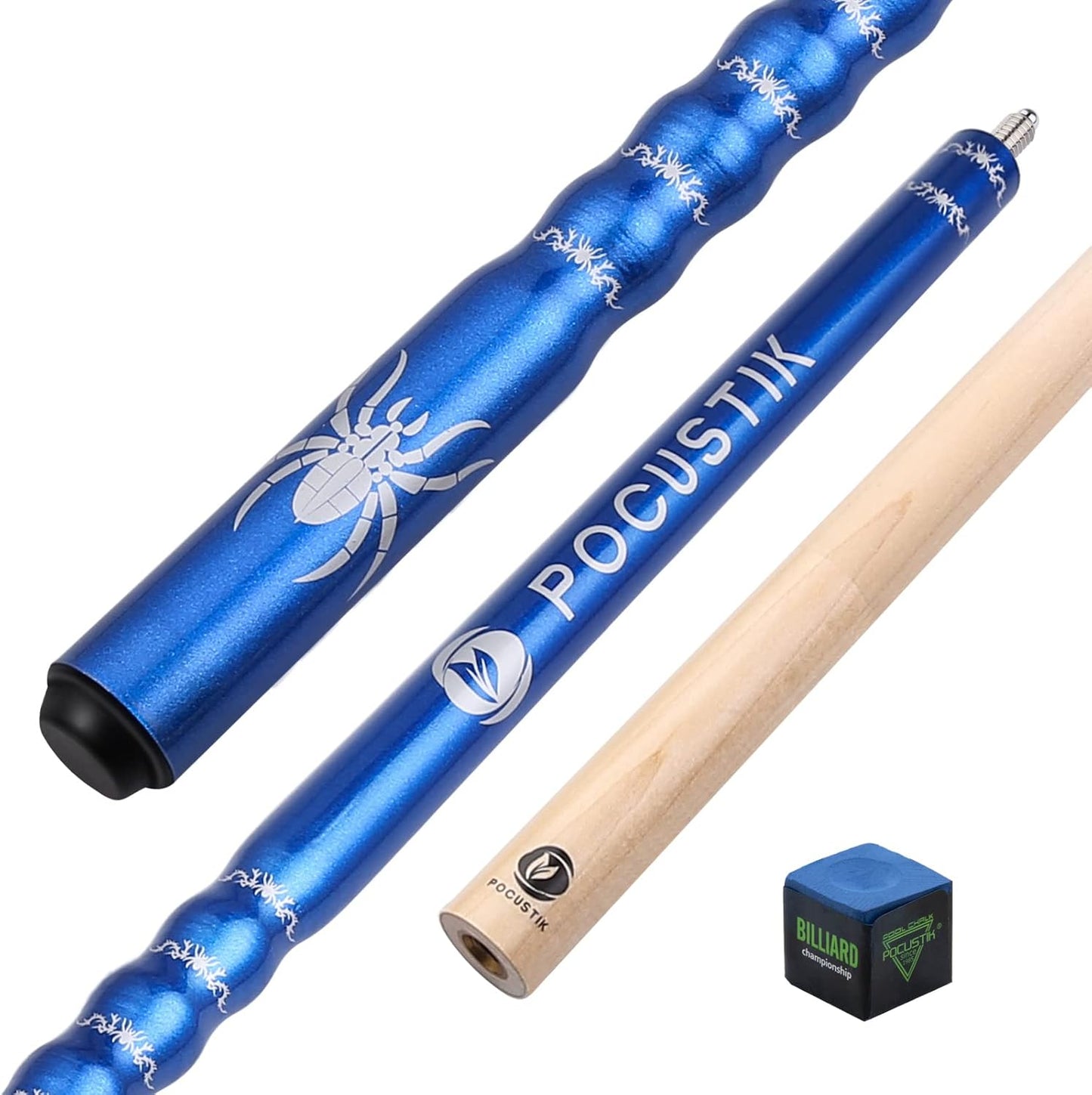 58 Inch 2-Piece Canadian Maple Pool Cue with Ergonomic Grip