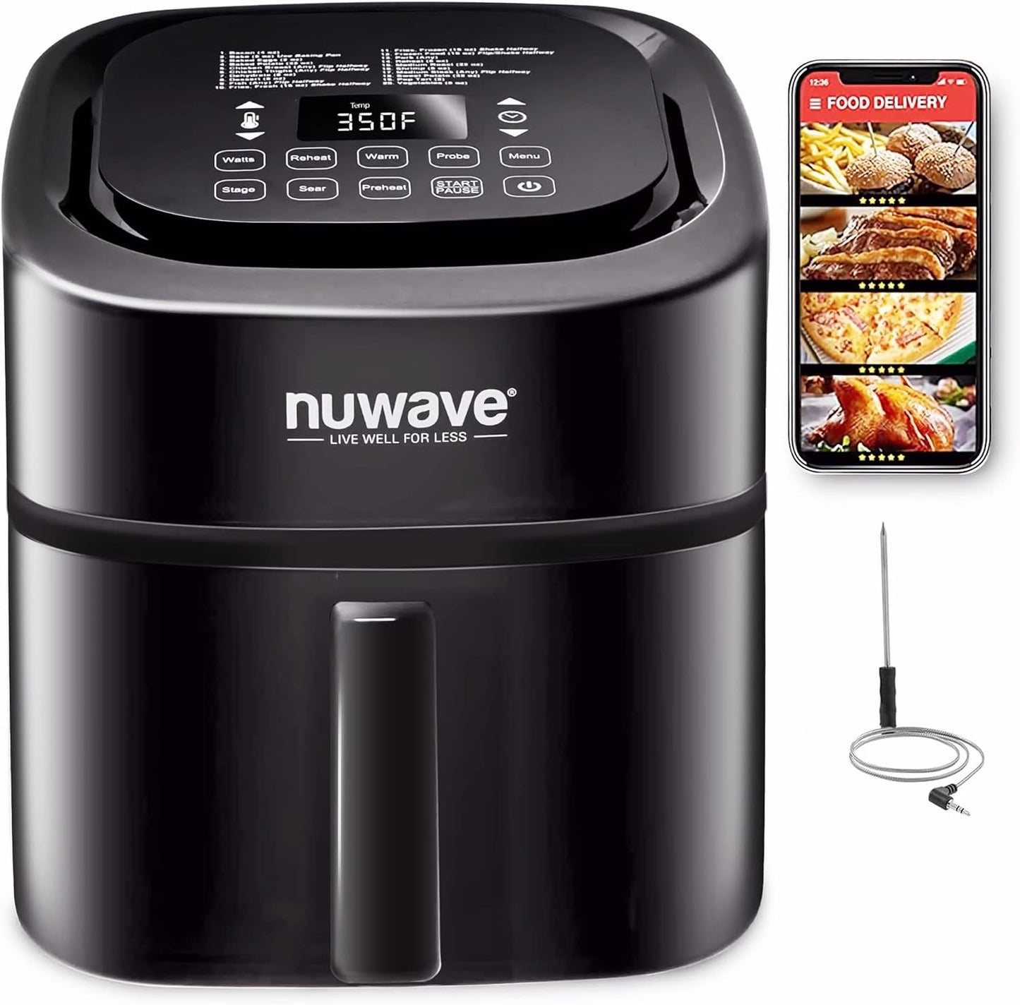 Nuwave Brio 8-Qt Air Fryer: 1800W Power, Precise Control