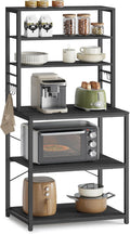 Bakers Rack for Kitchen with Storage and Hooks - Compact 6-Tier