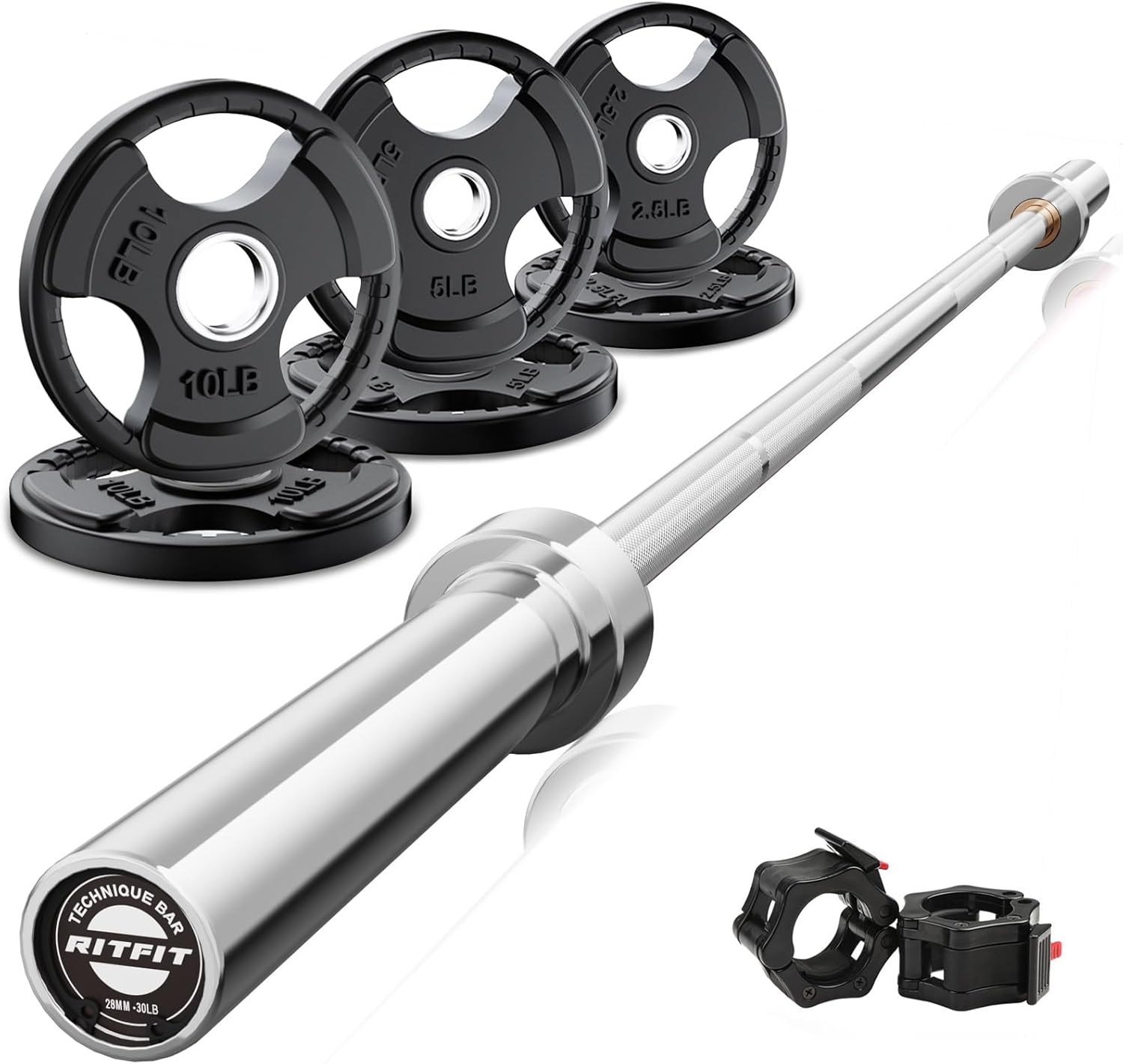 RitFit Barbell Weight Set - Perfect for Home Gym Workouts