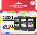 240XL 241XL Ink Cartridges 3 Pack Compatible Replacement - High Yield