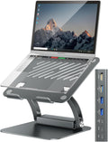 tounee Laptop Stand with Detachable USB-C Hub - Ergonomic 4K Docking