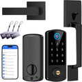 Keyless Entry Door Deadbolt with Handle Set - Fingerprint Smart Lock