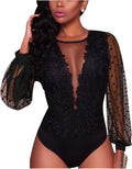 Rarityus Women's Lace Bodysuit Jumpsuit for Evening Party Style