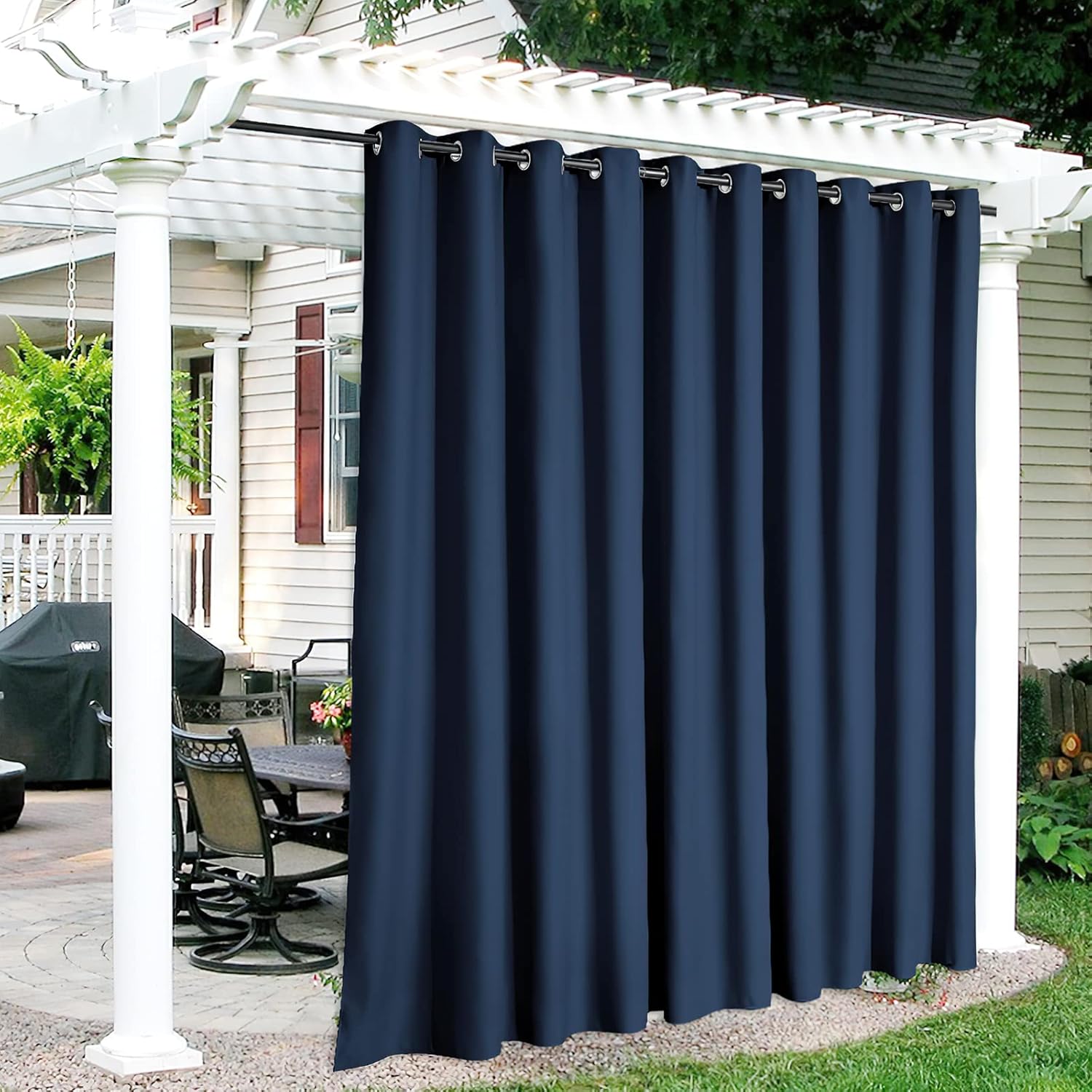 RYB HOME Outdoor Curtains for Patio - Waterproof Blackout Drapes