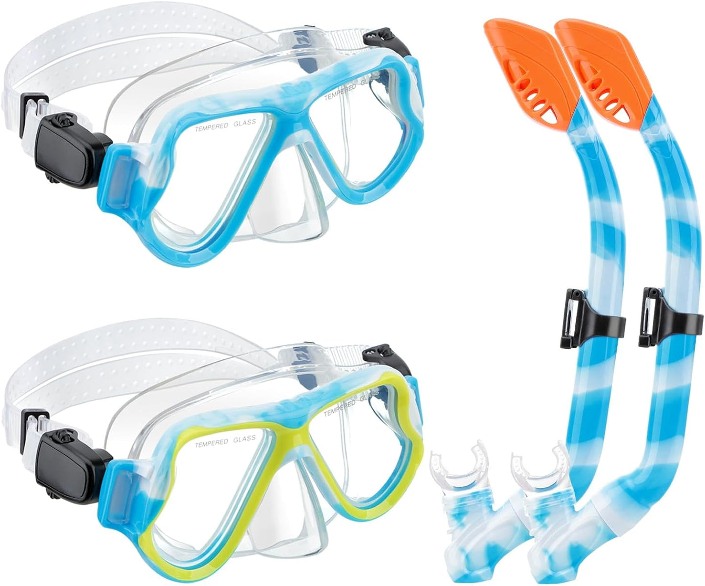 Kids Snorkel Set for Ages 3-14 with Anti-Leak Snorkel Mask