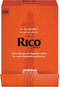 Rico Bb Clarinet Reeds 50-Pack, Strength 2.0 - Reliable Student Reeds