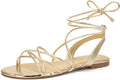Party Women's Strappy Gladiator Lace Up Flats - Comfortable All-Day