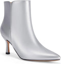 Coutgo Women's Kitten Heel Pointed Toe Ankle Booties - Stylish