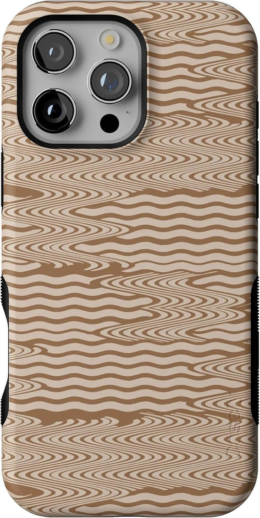 Casely iPhone 16 Pro Max Case - Mocha Ripple Design with Protection