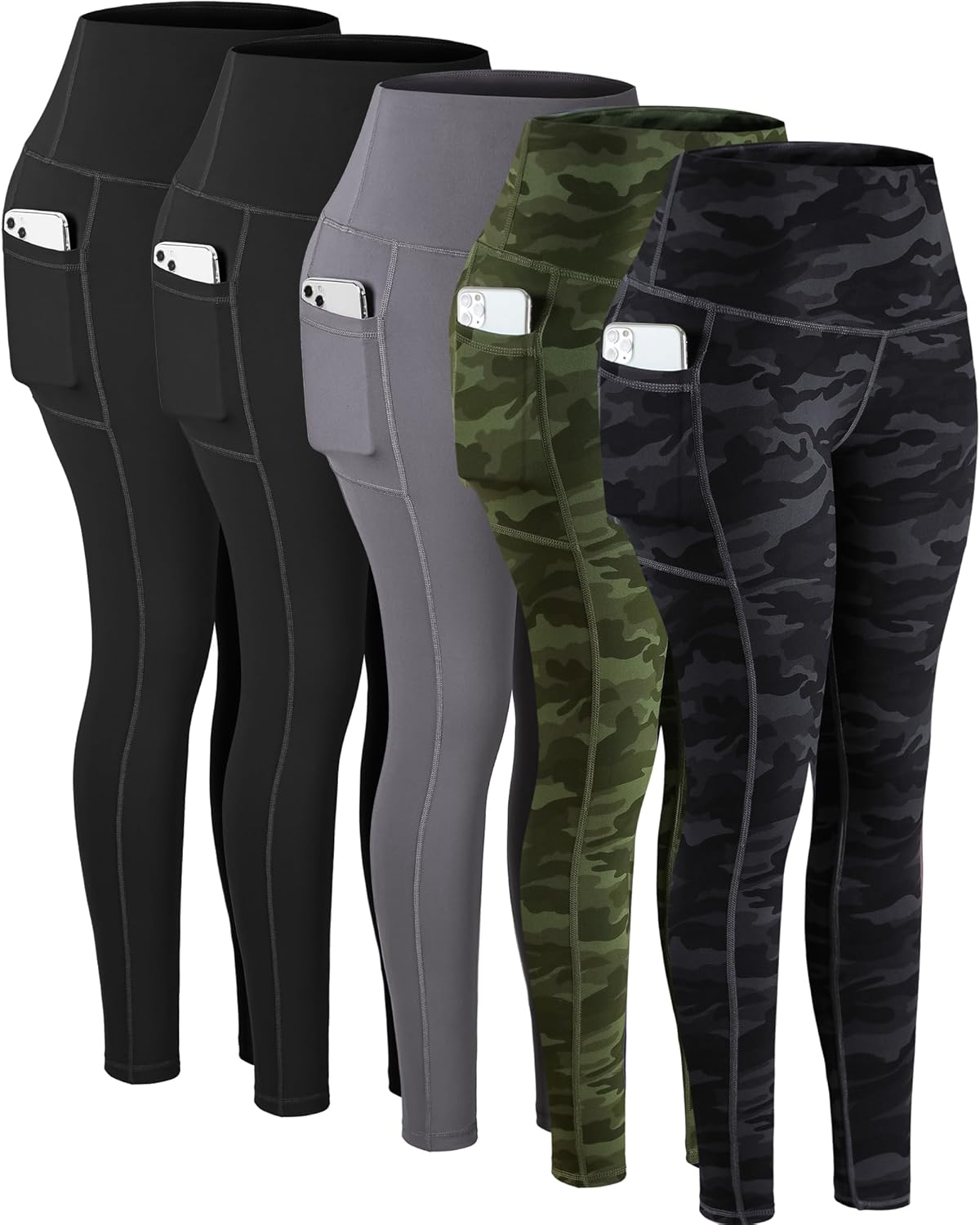 High Waisted Tummy Control Leggings with Pockets for Women
