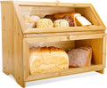 Double Layer Large Bread Box for Kitchen Counter - Keeps Bread Fresher