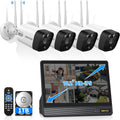 OOSSXX 5MP PIR Outdoor Wireless Camera System - 10 in Monitor