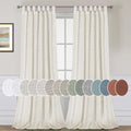 Linen Curtains Natural Linen Blended Tab Top Panels - Light Filtering