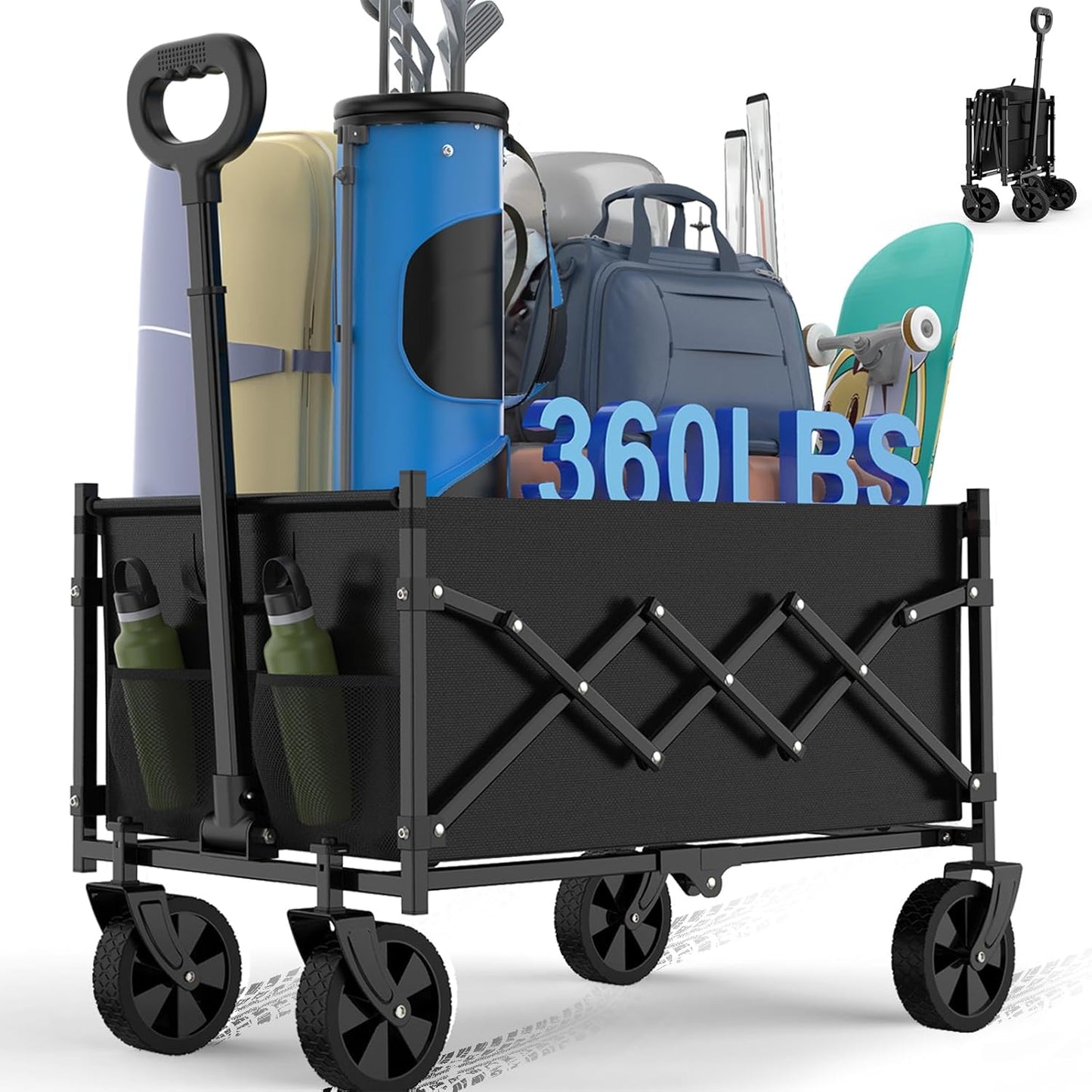 Collapsible Wagon Cart with 360lbs Capacity for All Adventures