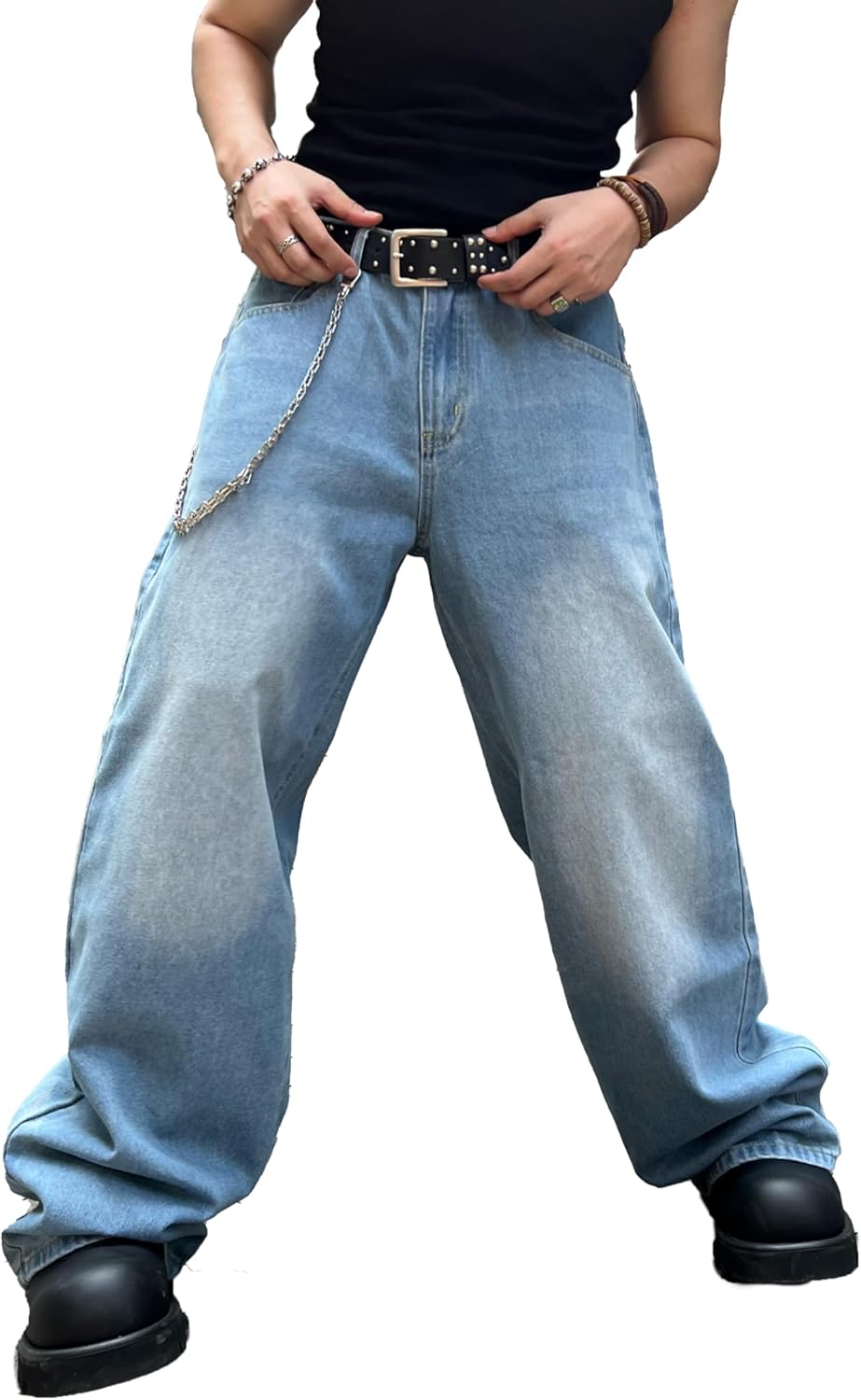 Men's Baggy Hip Hop Jeans for Stylish Streetwear Fashion