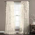 Riley Light Filtering Curtain Panel 54in x 95in Ivory - Bow Accent