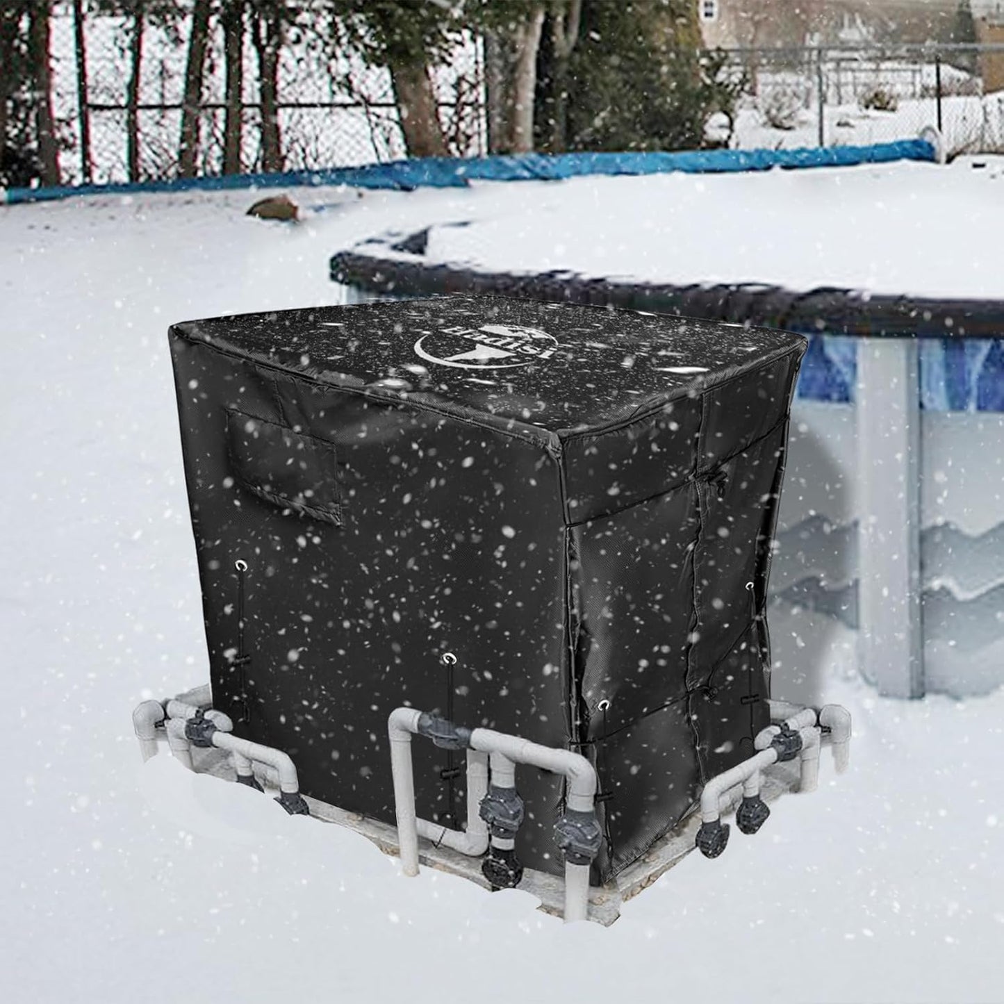 Pool Heater Winter Cover with Plush Lining for All Sizes