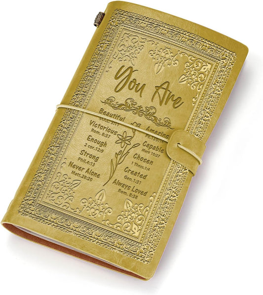 Christian Bible Verse Leather Journal - Inspiring Gift
