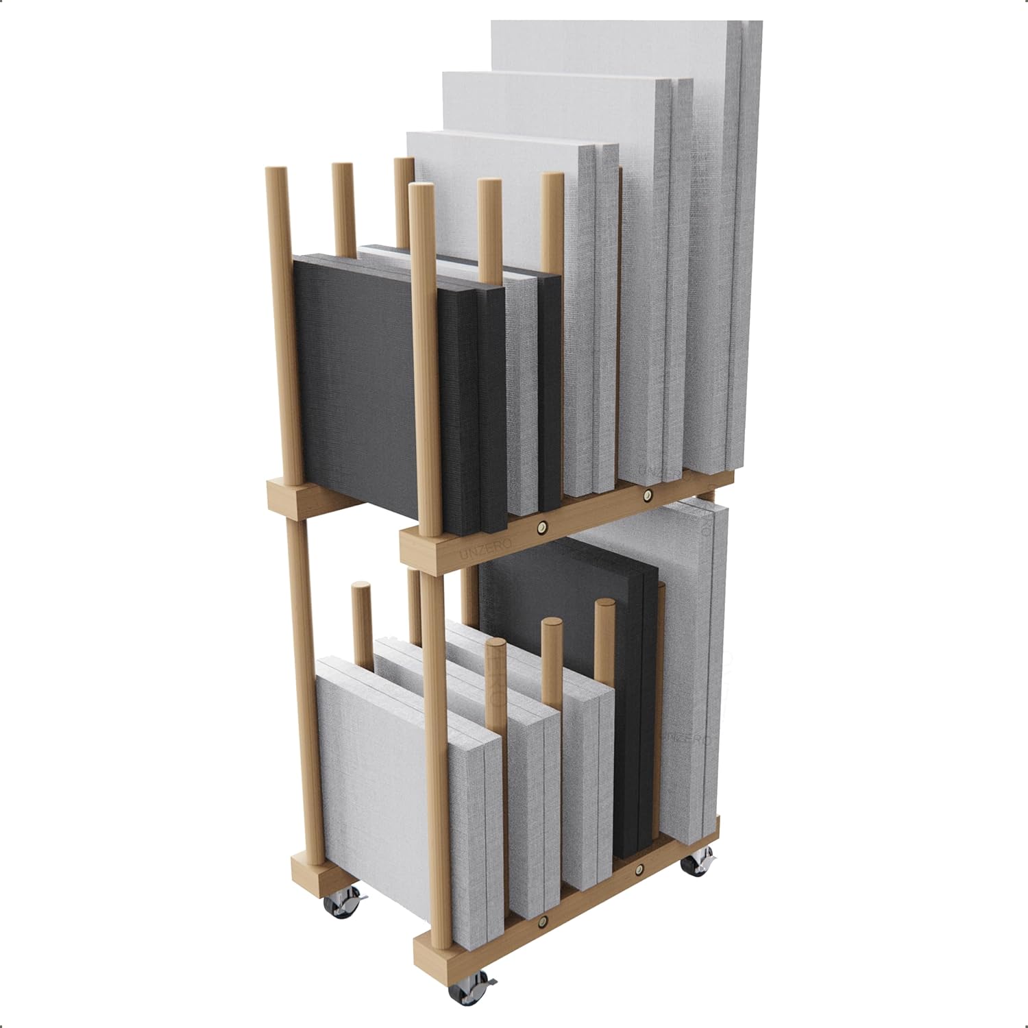 Art Storage Rack for Canvas Boards and Drying with Wheels
