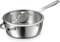 Tempo Tri-Ply Base Stainless Steel 3.5-Quart Saute Pan - Even Heat