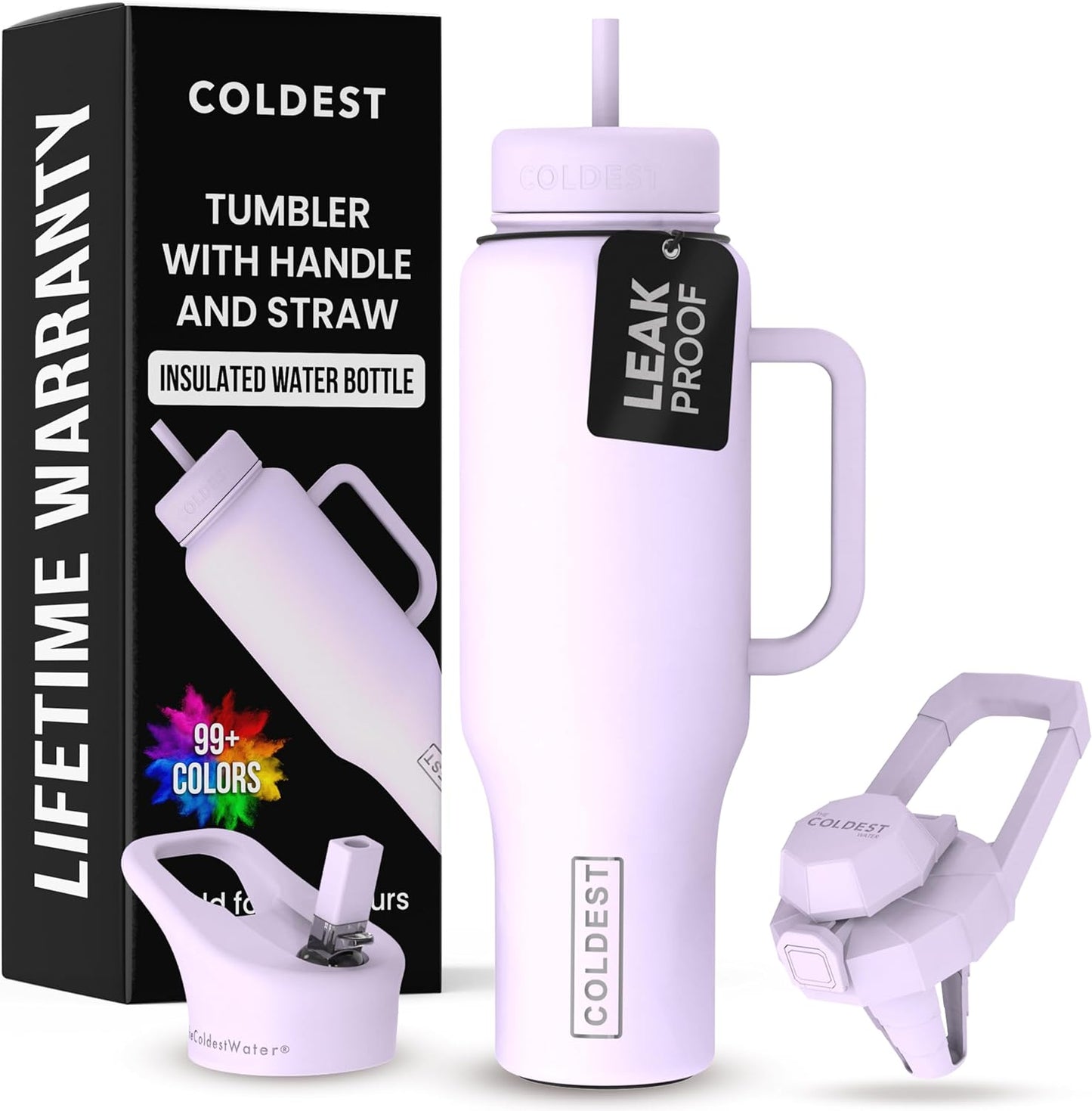 Coldest Tumbler with Handle and Straw - 100% Leak Proof Insulated