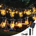S14 Solar String Lights Outdoor 100 FT - Dimmable Remote & Dual Charge