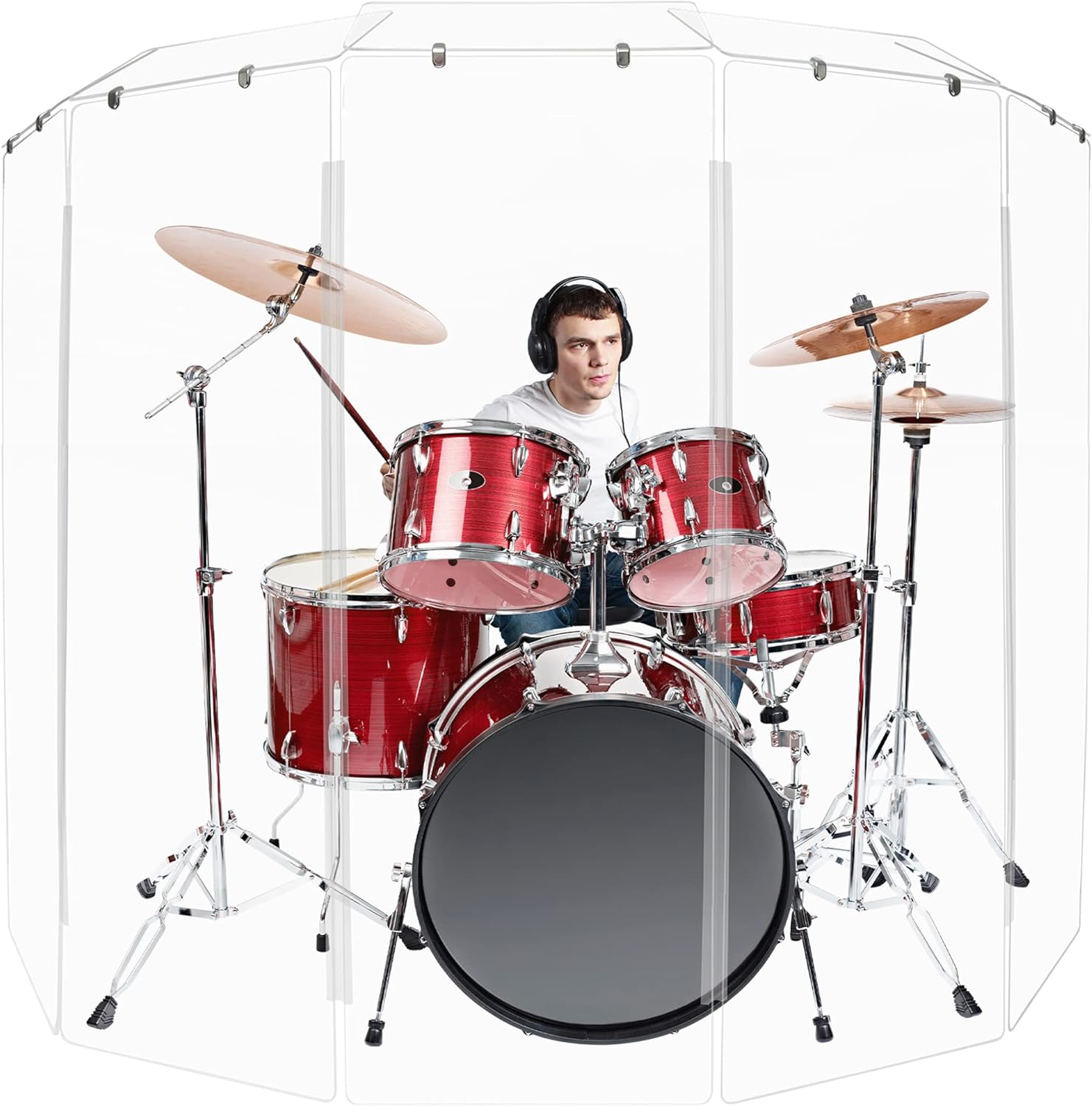 Premium 6ft Drum Shield with Deflectors for Superior Sound Control