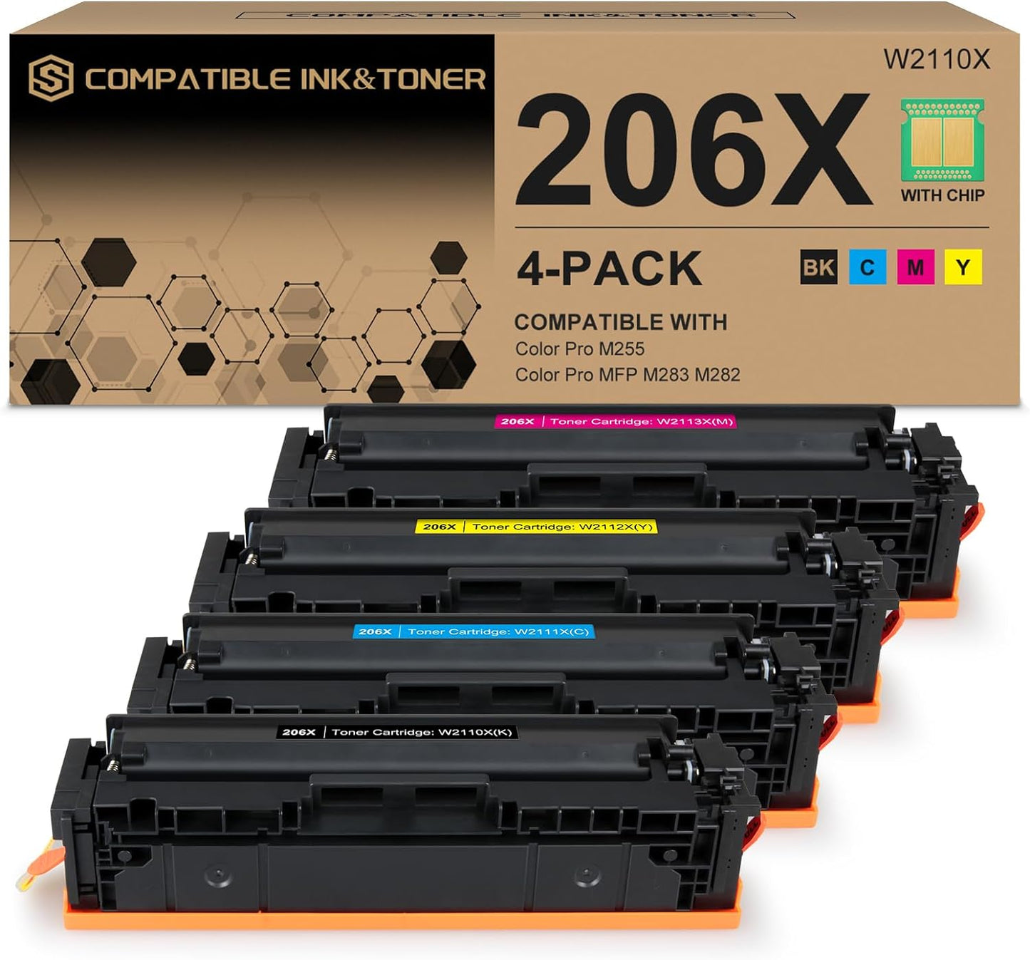 HP Compatible High-Yield Toner 4-Pack for Color Printers